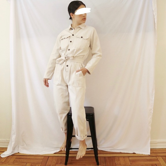 American Vintage Pants - Cream denim American Vintage jumpsuit